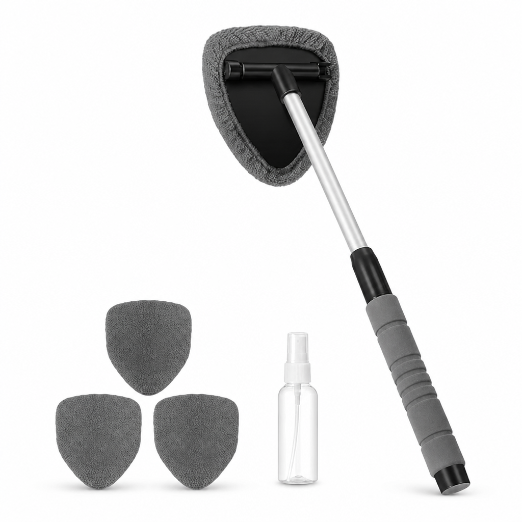 360-Degree Rotating Microfiber Window Cleaner (Telescopic Handle & 3 Replacements)