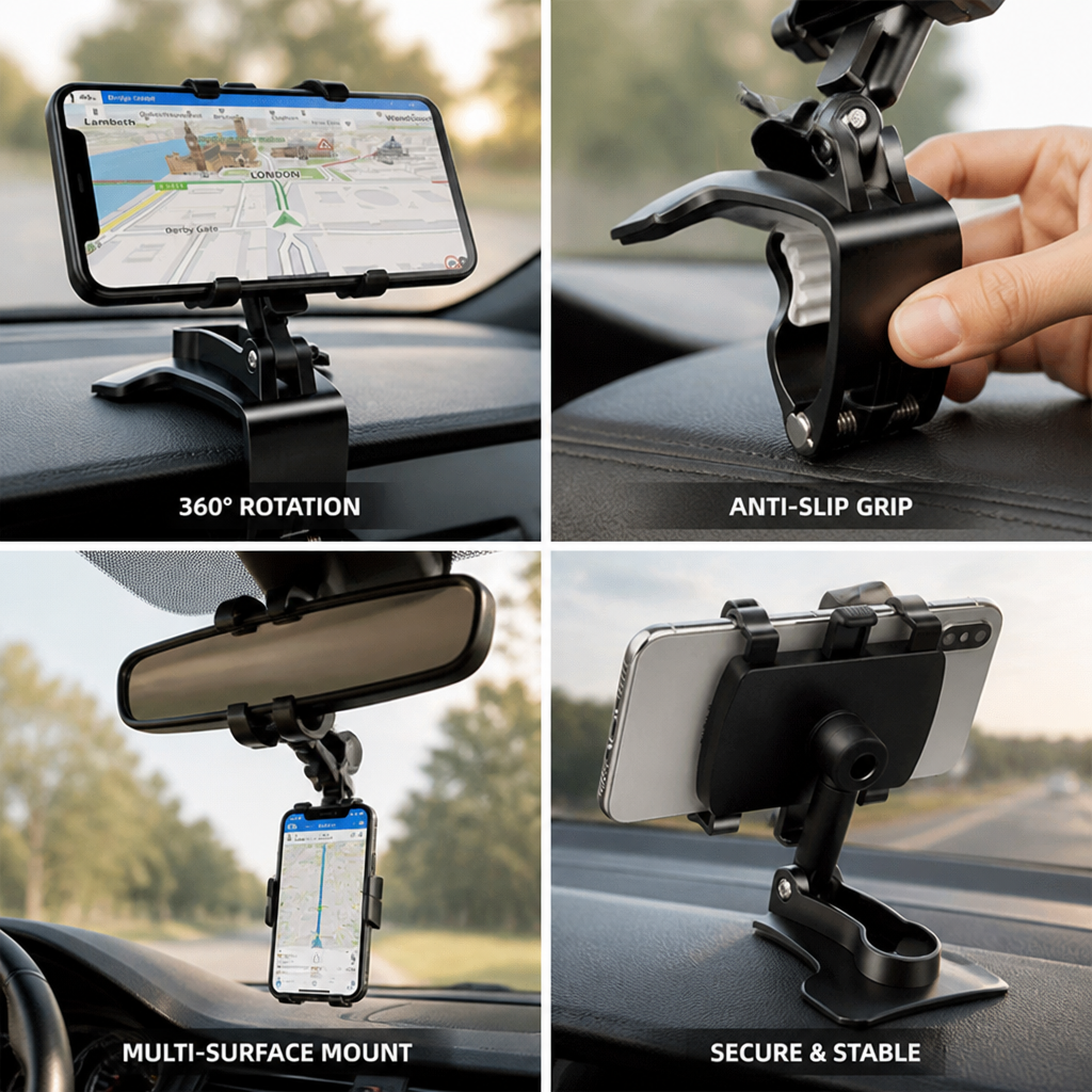 360° Rotating Anti-Slip Multi-Surface Phone Mount