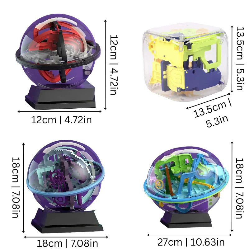 3D Maze Ball Transparent Shell Tilt Control 4 Levels