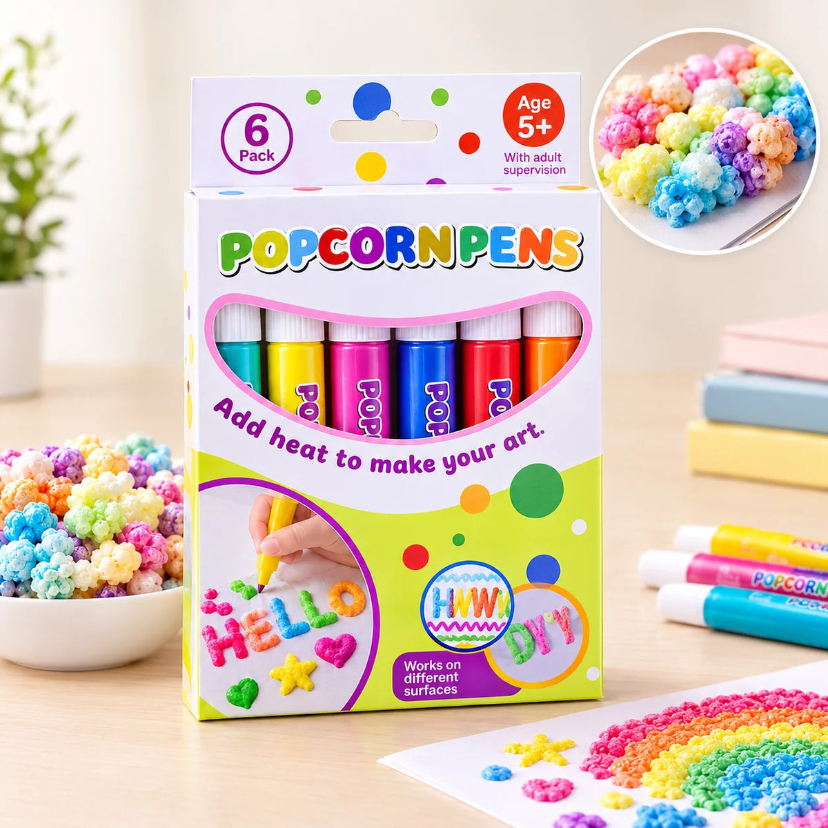 3D Paint Pens Heat-Activated Set of 6