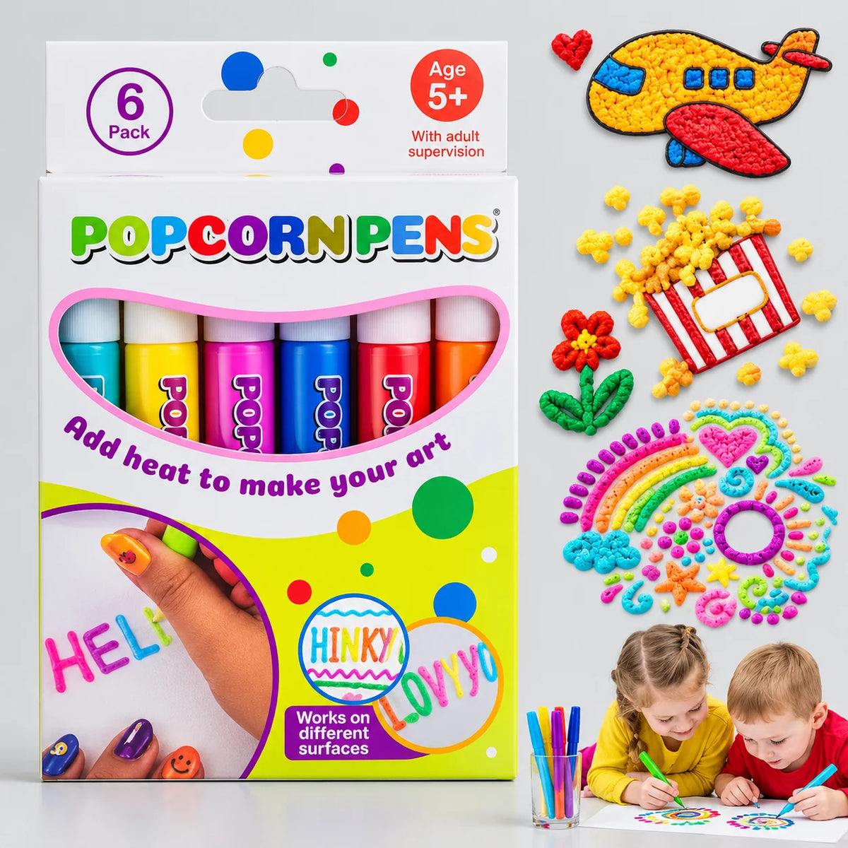 3D Paint Pens Heat-Activated Set of 6