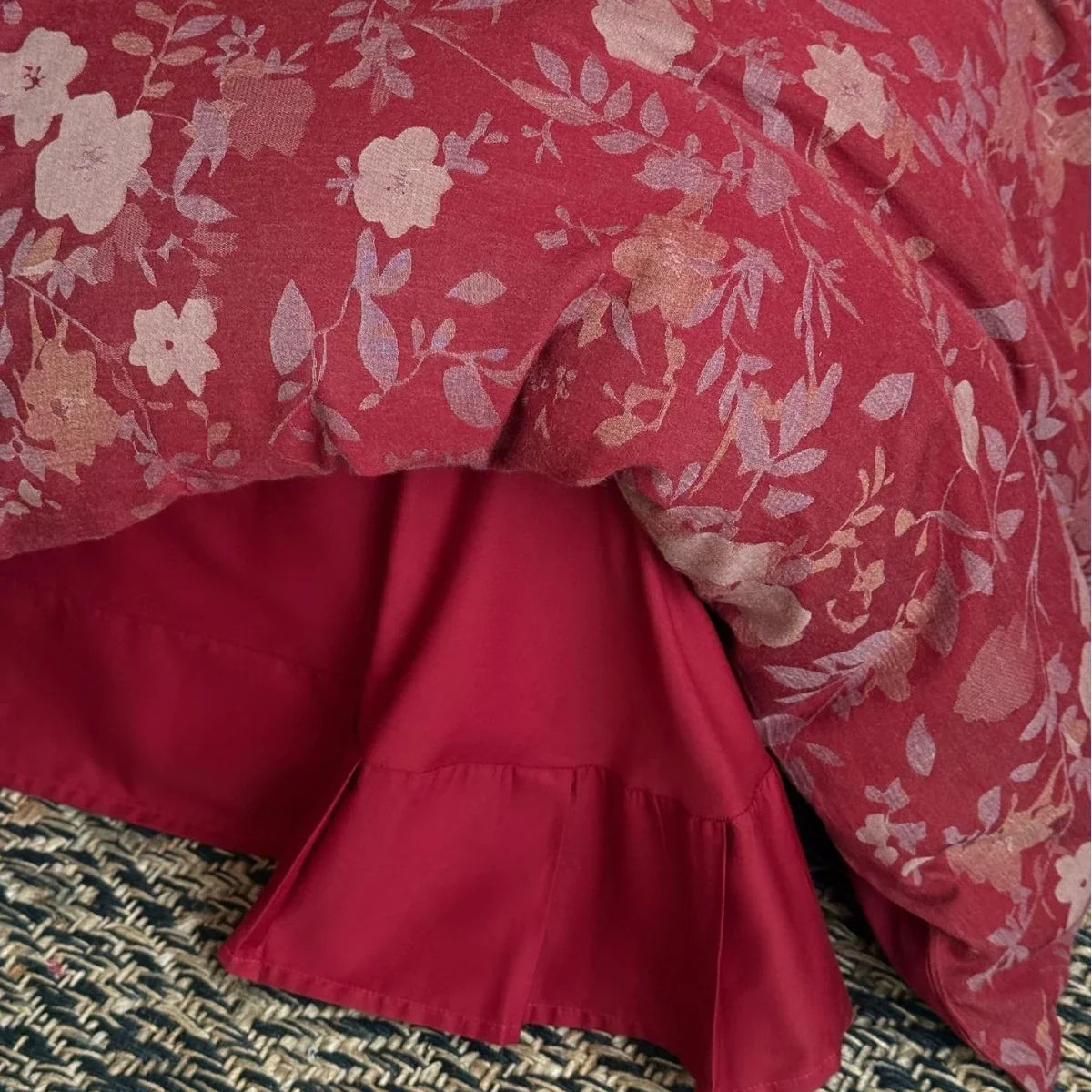 4-Piece Bedding Set Cotton Satin Floral Jacquard Temperature Regulating