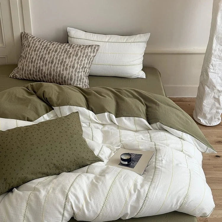 4-Piece Bedding Set Reversible Cotton Gauze All-Season