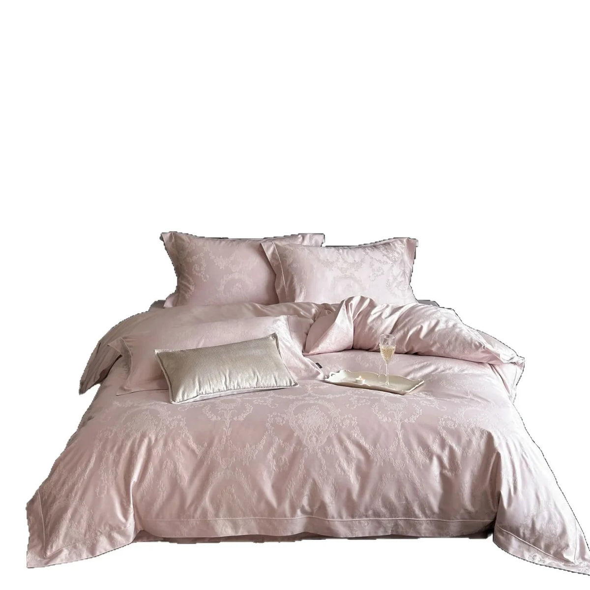 4-Piece Bedding Set Satin Damask Jacquard Breathable