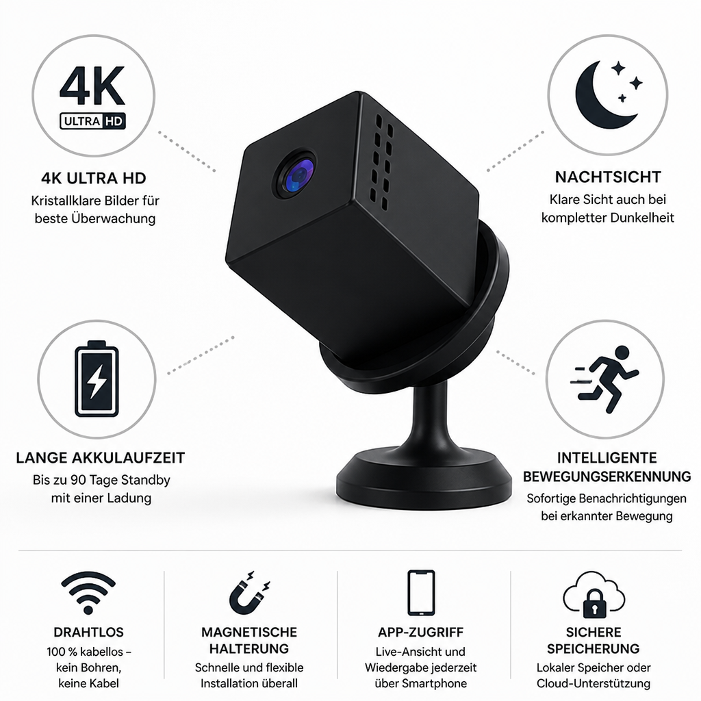 4K Ultra HD Night Vision Wireless Security Camera