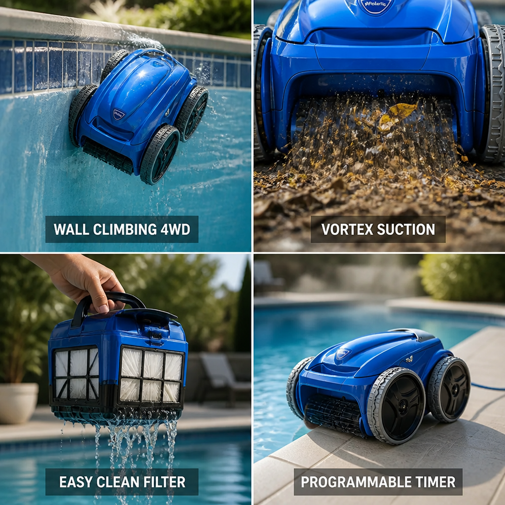 4WD & Vortex Vacuum Robotic Pool Cleaner (Inground)