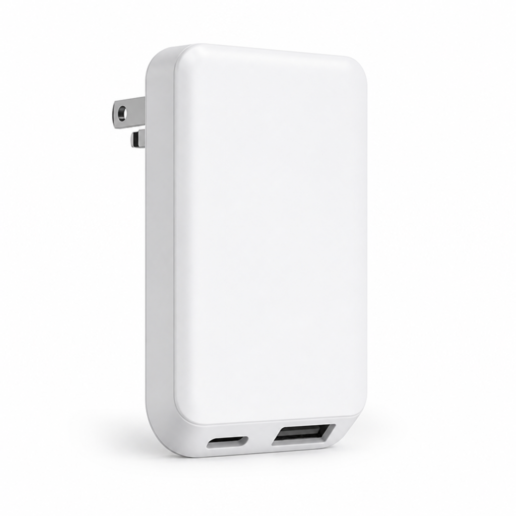 65W Fast-Charging Dual-Port USB Wall Charger (Type A + C)