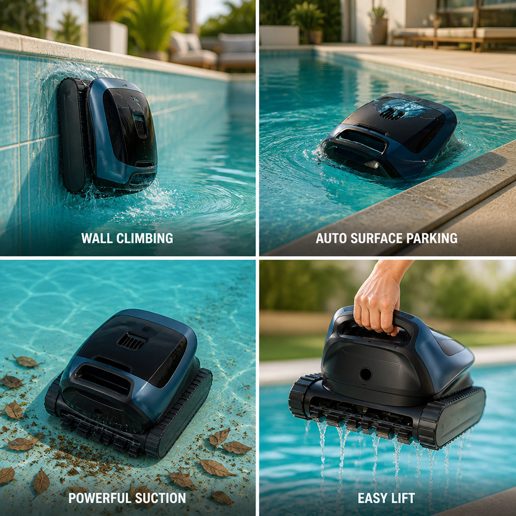 6800 GPH Suction 4-Zone Robotic Pool Vacuum