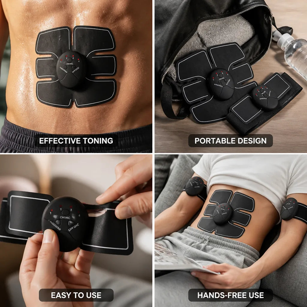 Abdominal Muscle Stimulator EMS Portable Battery-Powered