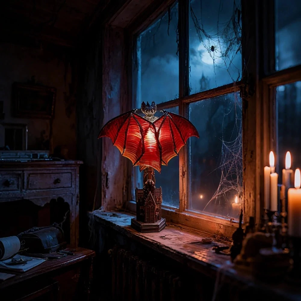 Accent Lamp Backlit Bat Silhouette Warm Glow
