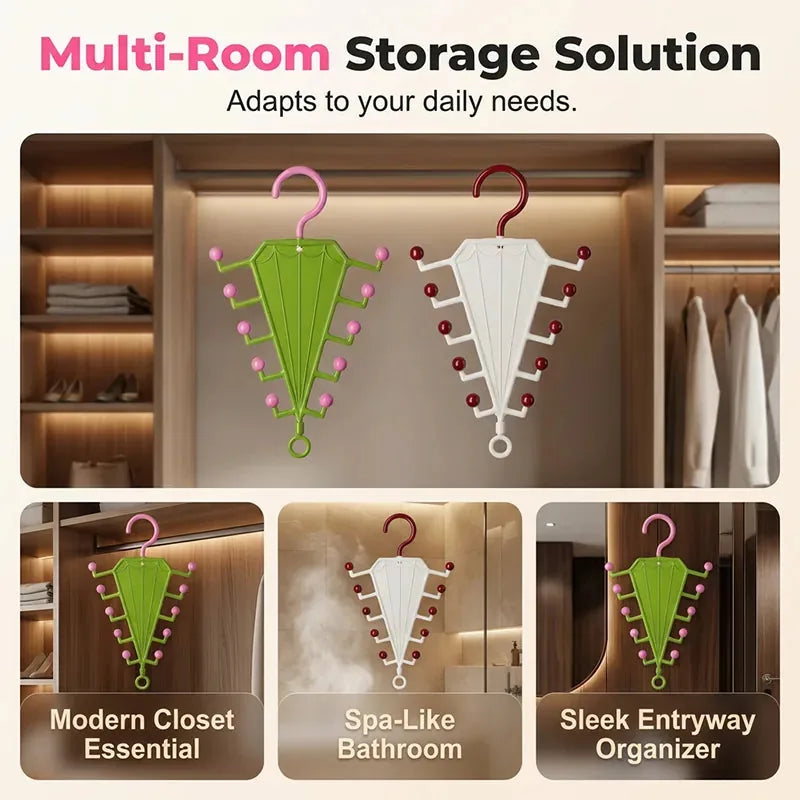 Accessory Hanger Rack Double-Sided Space-Saving Tangle-Free