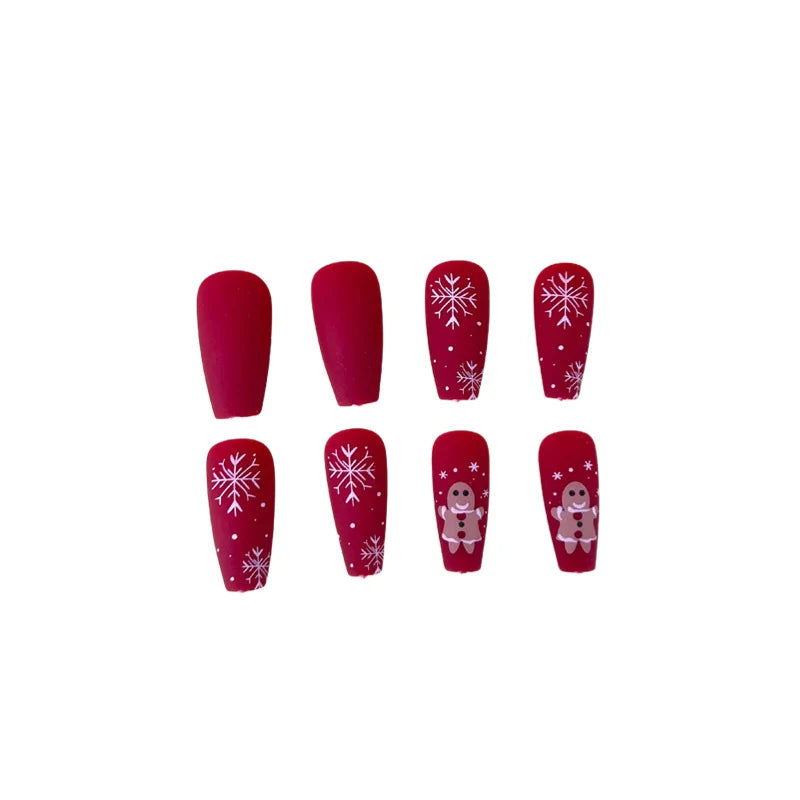Acrylic Nail Extensions Festive Snowflake Jelly Style