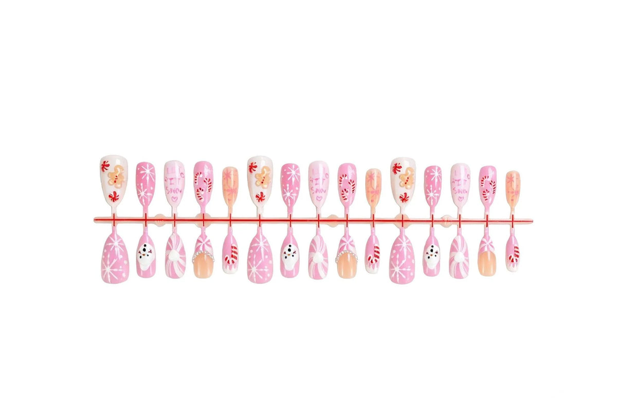 Acrylic Nail Set Christmas Designs Easy-Apply Damage-Free