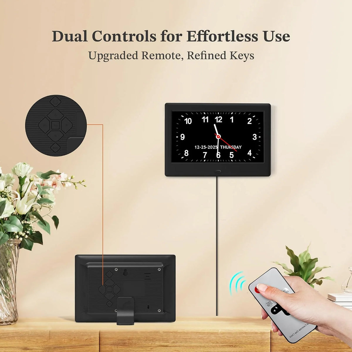 Activity Clock Large Text & Eight Icons