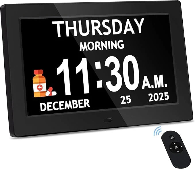 Activity Clock Large Text & Eight Icons