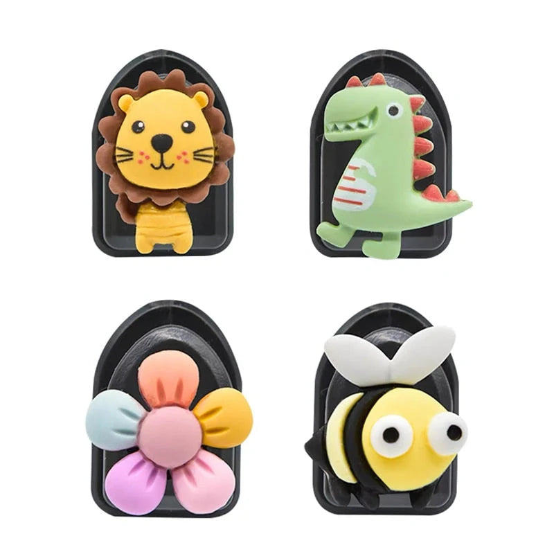 Adhesive Hooks Animal Design Set of 4 for Car & Home