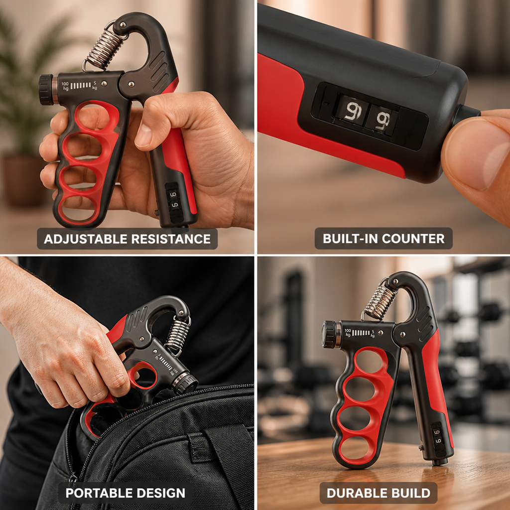 Adjustable 220 lb Resistance & Mechanical Counter Hand & Forearm Trainer