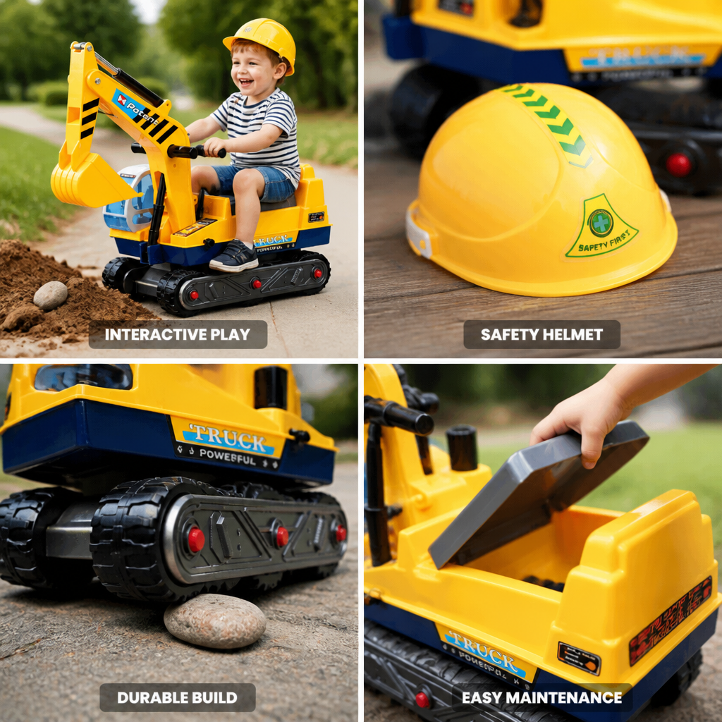 Adjustable Arm Ride-On Digger (Helmet Included)