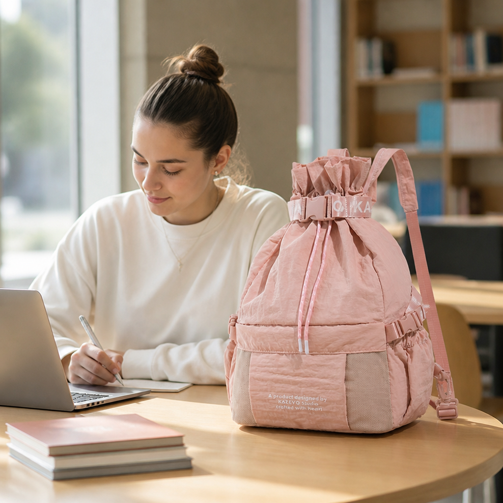 Adjustable Drawstring Lightweight School Backpack
