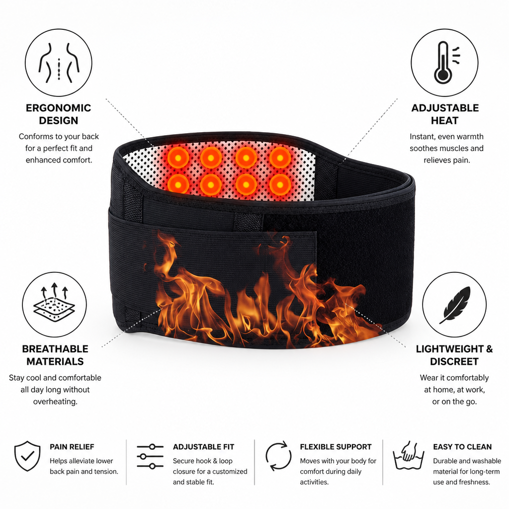 Adjustable Heat Ergonomic Lumbar Belt