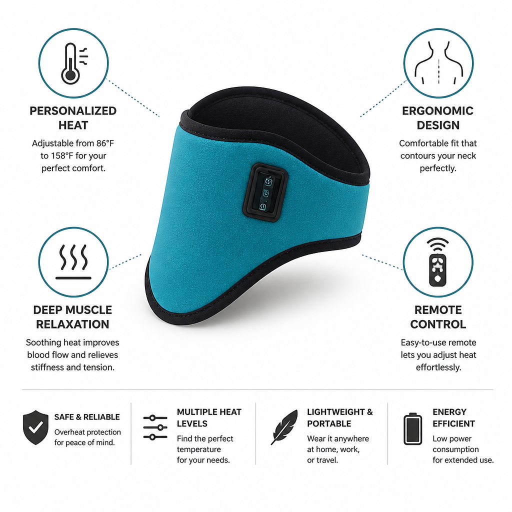 Adjustable Heat Remote-Control Neck Collar
