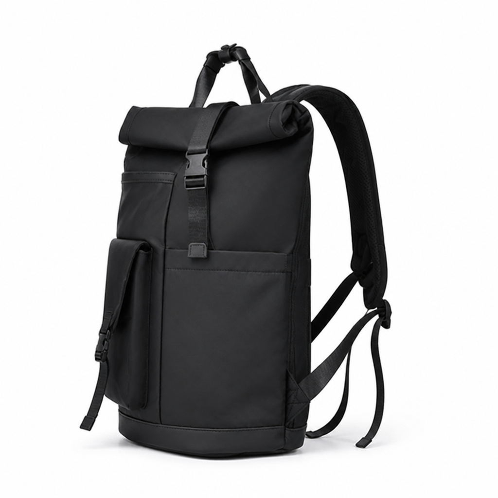 Adjustable Roll-Top Water-Resistant Backpack