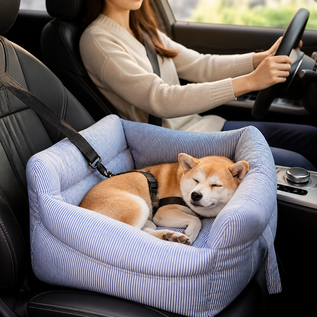 Adjustable Safety Harness Machine-Washable Dog Booster Seat