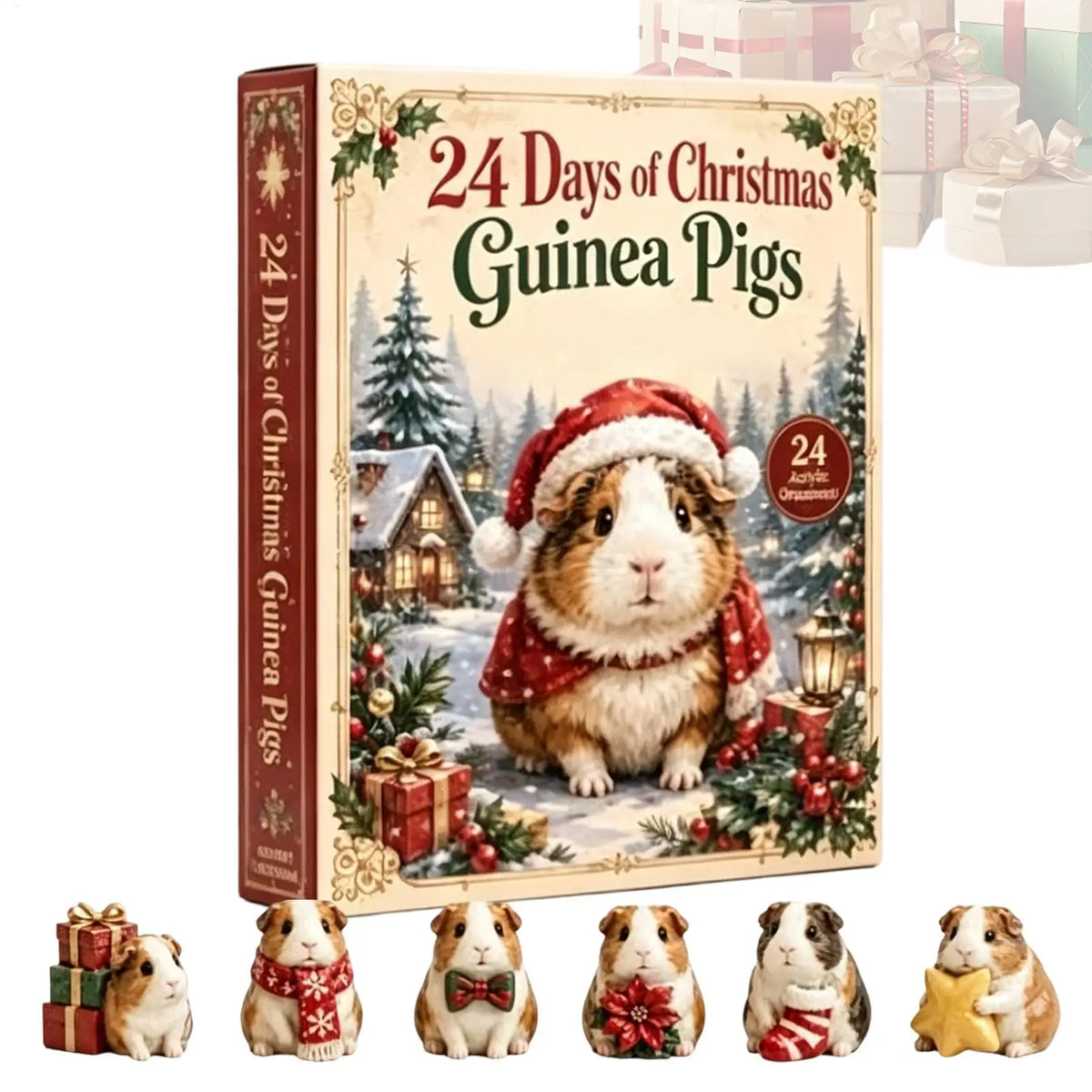 Advent Calendar 24 Acrylic Guinea Pig Ornaments