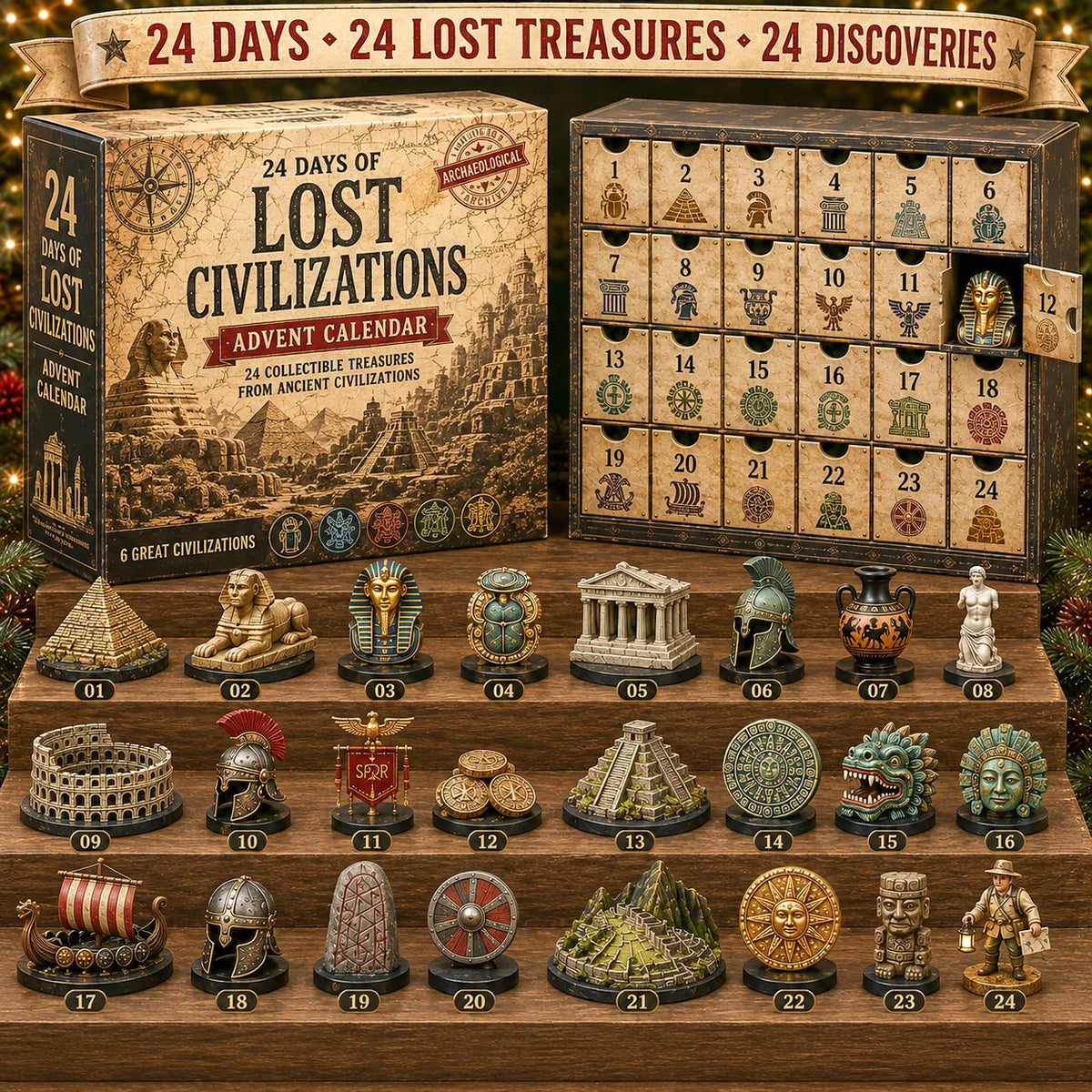 Advent Calendar 24 Collectibles Six Ancient Cultures