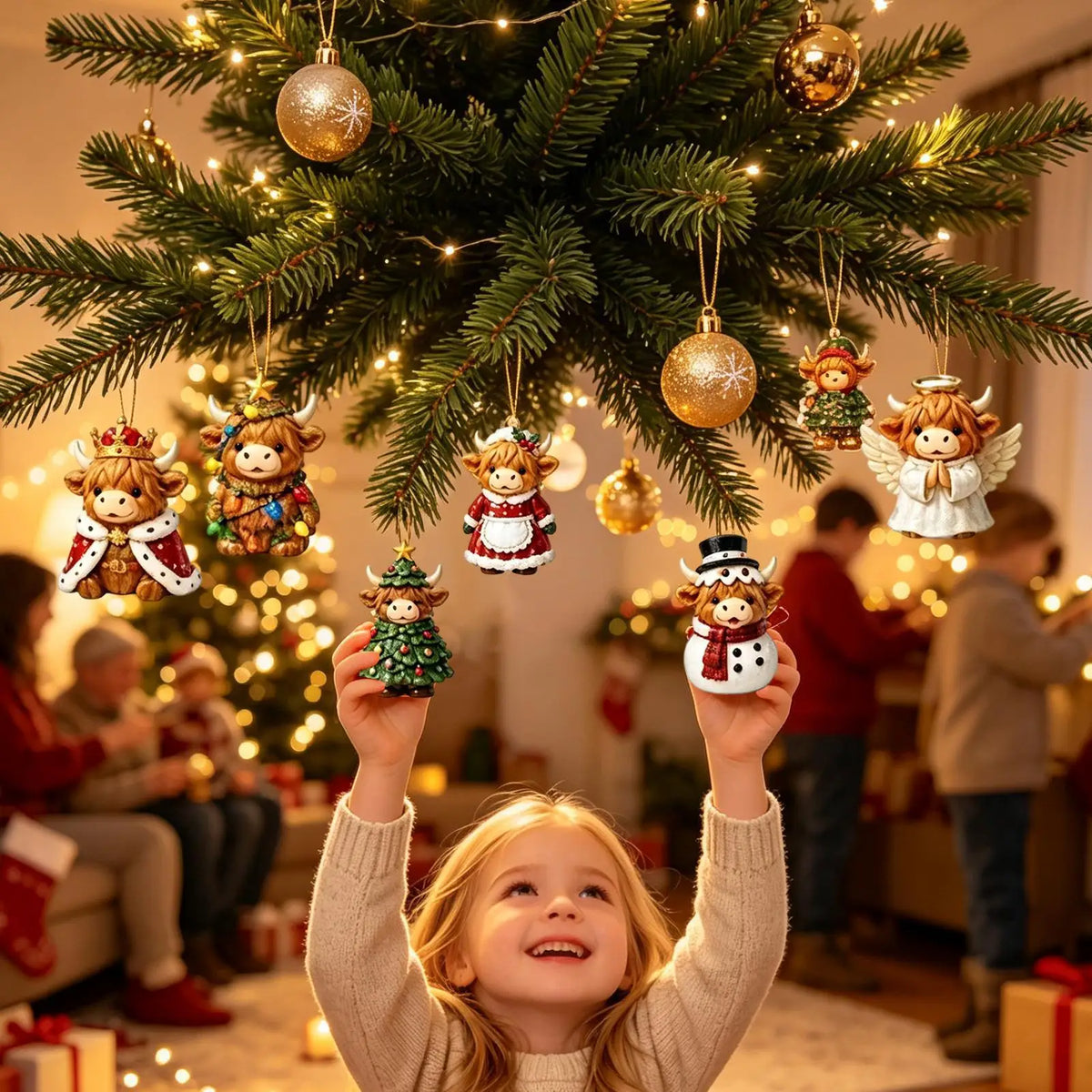 Advent Calendar 24 Cow Ornaments Freestanding & Wall-Mountable