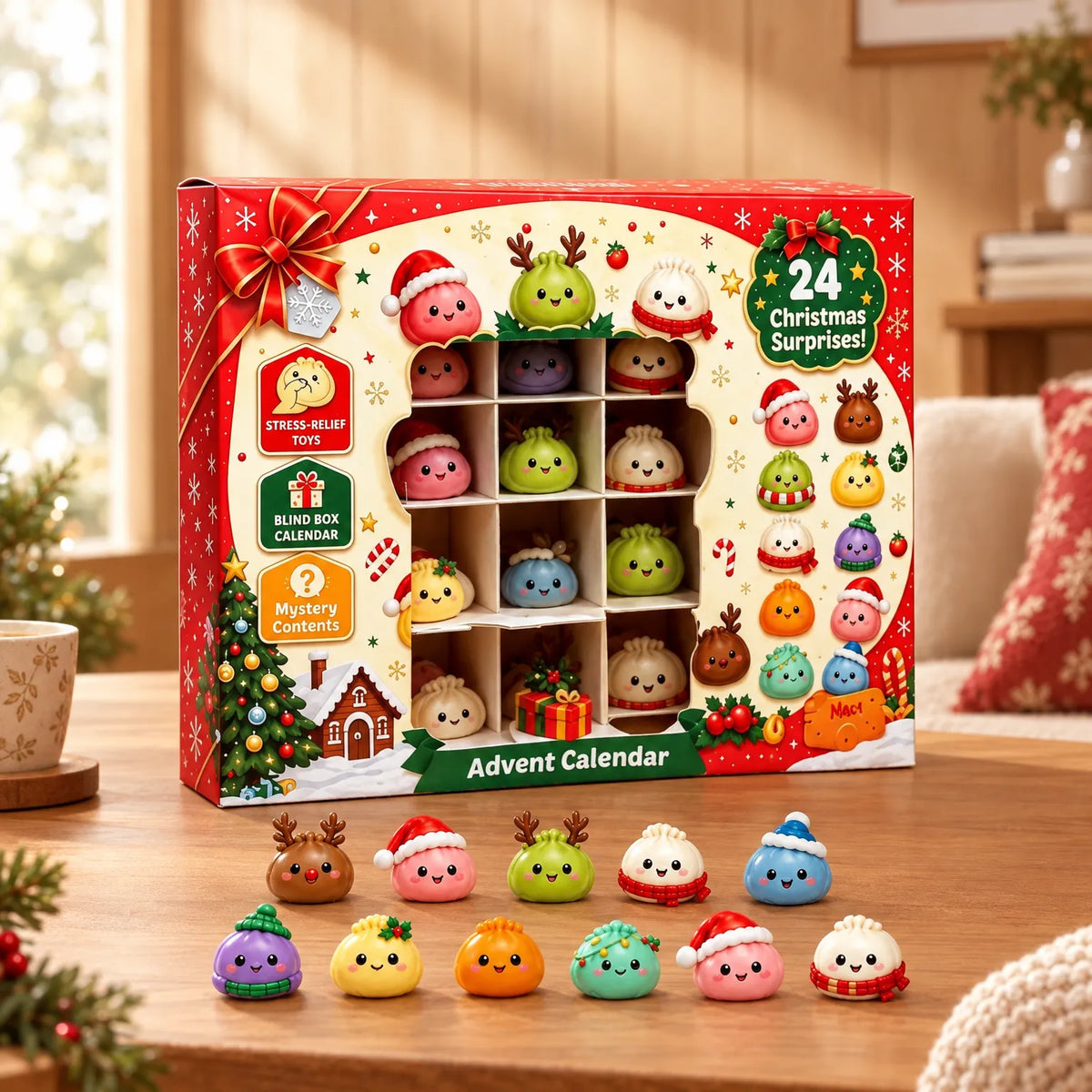 Advent Calendar 24-Day Dumpling Figures Soft & Bendable