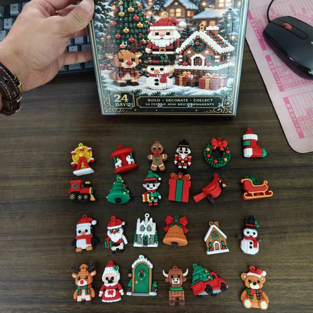 Advent Calendar 24 Mini Building Block Ornaments