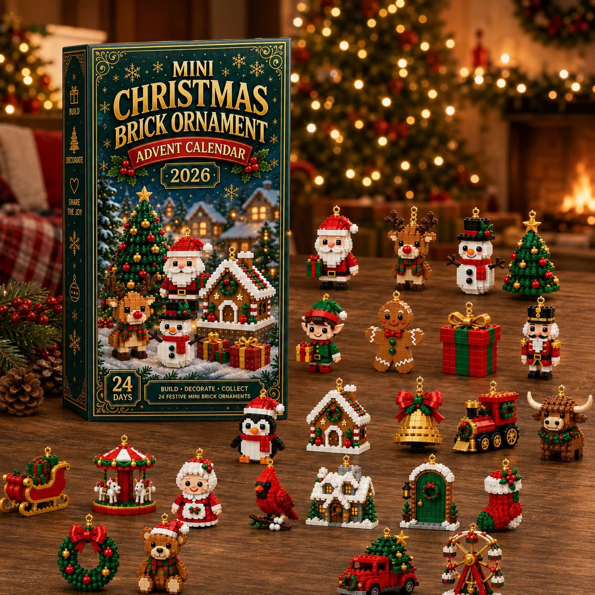 Advent Calendar 24 Mini Building Sets Hanging Ornaments