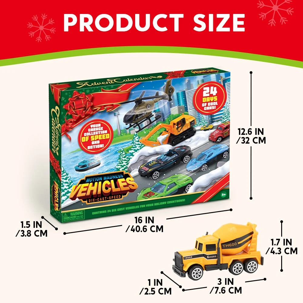 Advent Calendar 24 Mini Vehicles 1:64 Scale