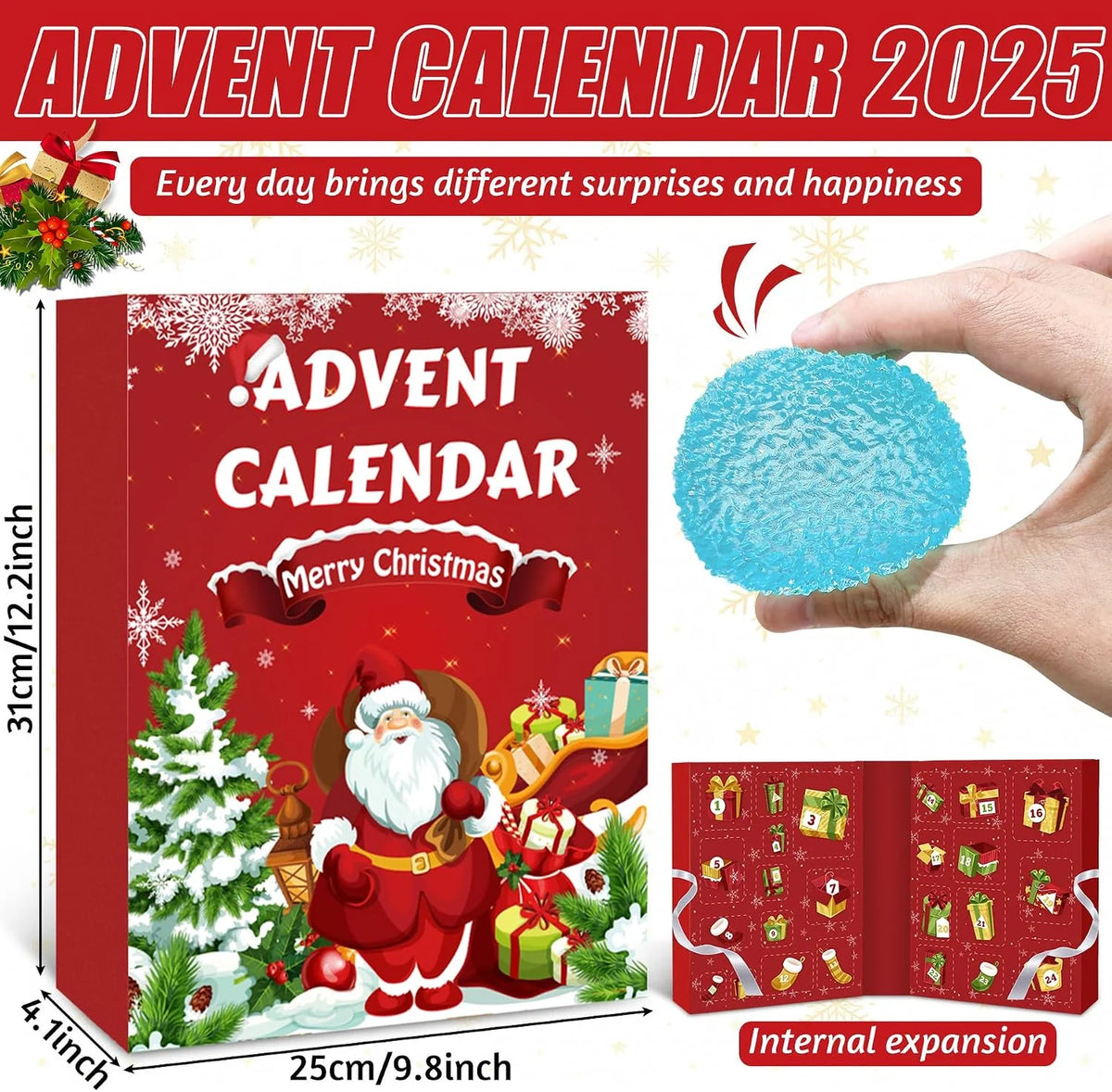 Advent Calendar 24 Squishy Toys Washable TPR
