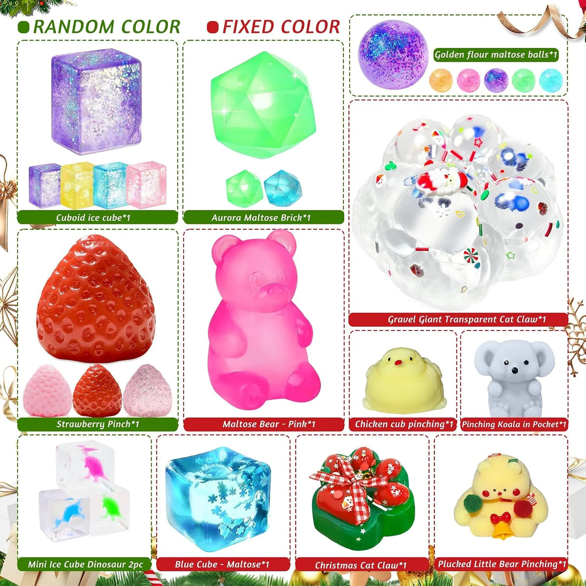 Advent Calendar 24 Squishy Toys Washable TPR