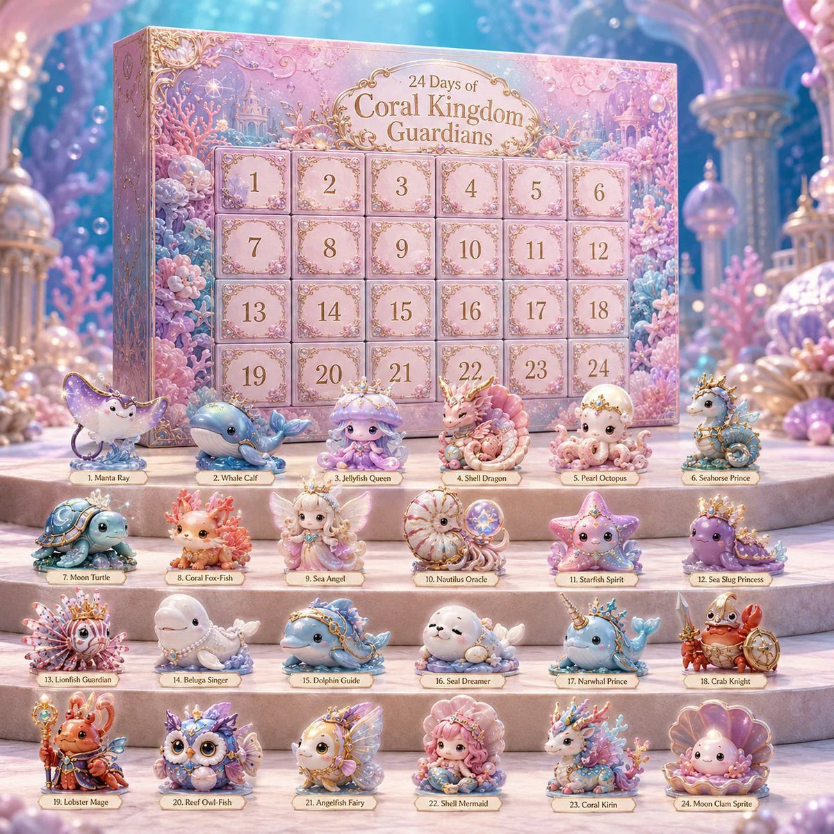 Advent Calendar Acrylic Animal Design 24-Day Christmas Countdown