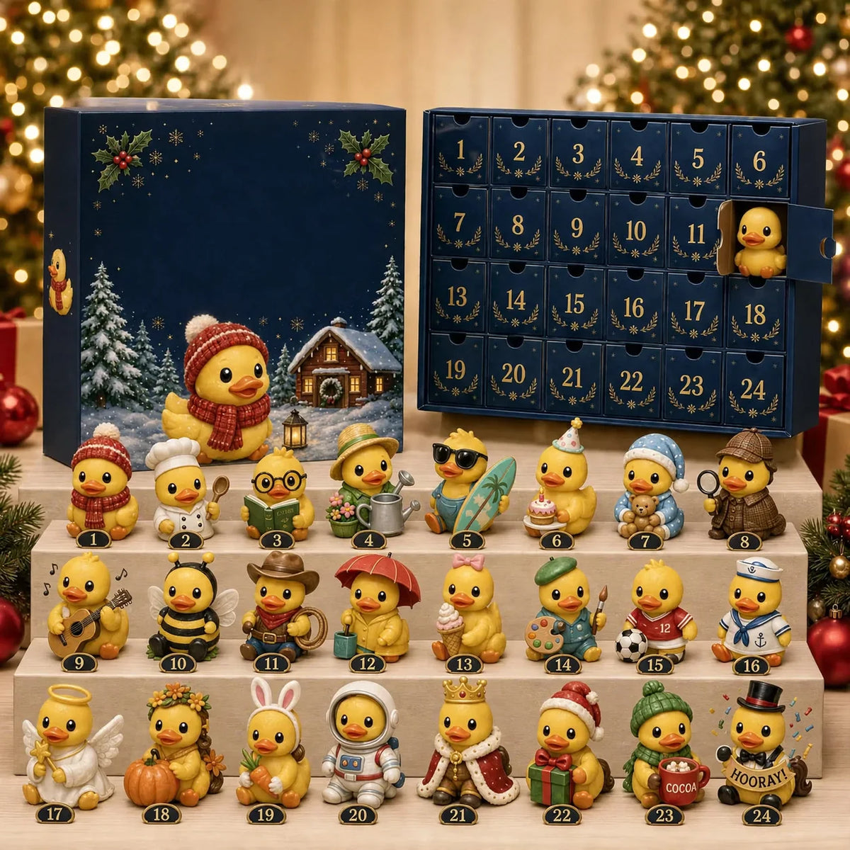 Advent Calendar Acrylic Animal Design 24-Day Christmas Countdown