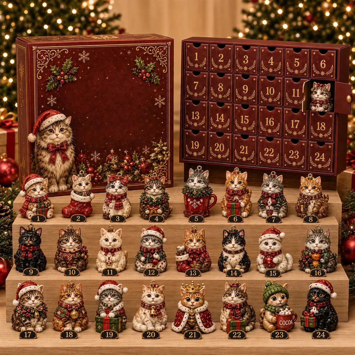 Advent Calendar Acrylic Animal Design Compact Display