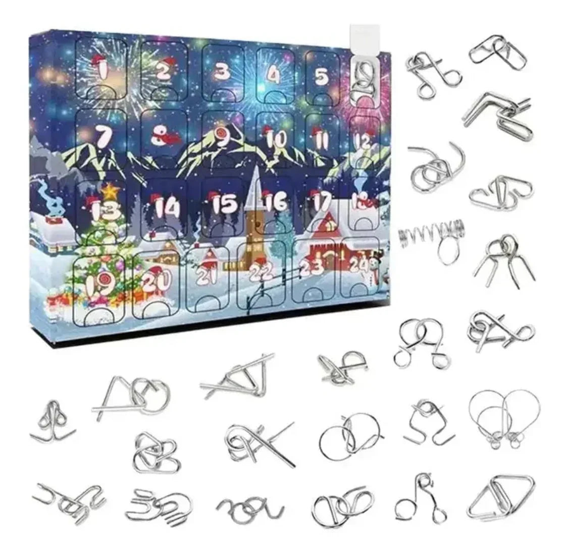 Advent Calendar Brain Teaser 24 Puzzles Metal & Wood