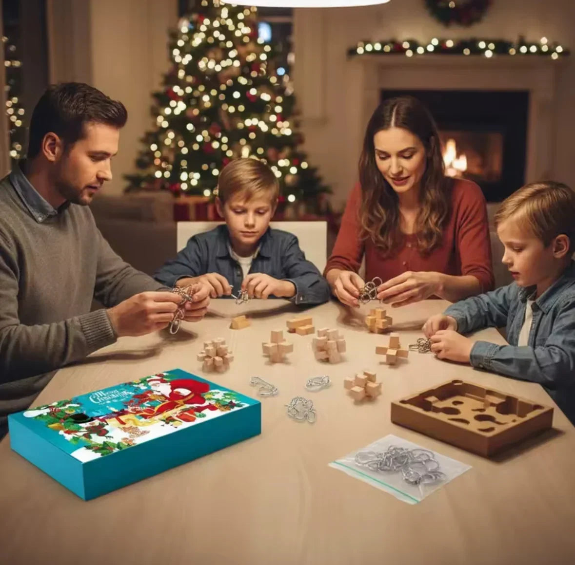 Advent Calendar Brain Teaser 24 Puzzles Metal & Wood