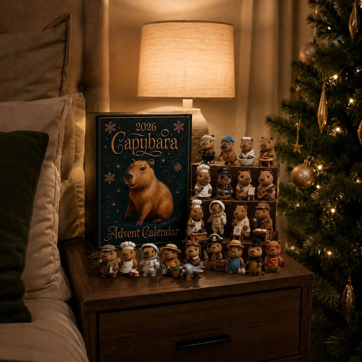 Advent Calendar Capybara Ornaments 24-Day Countdown