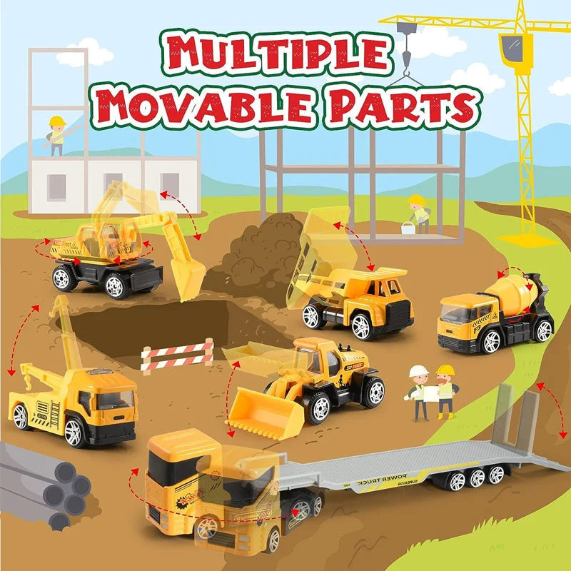 Advent Calendar Construction Vehicle Play Set With Crane & Traffic Signs