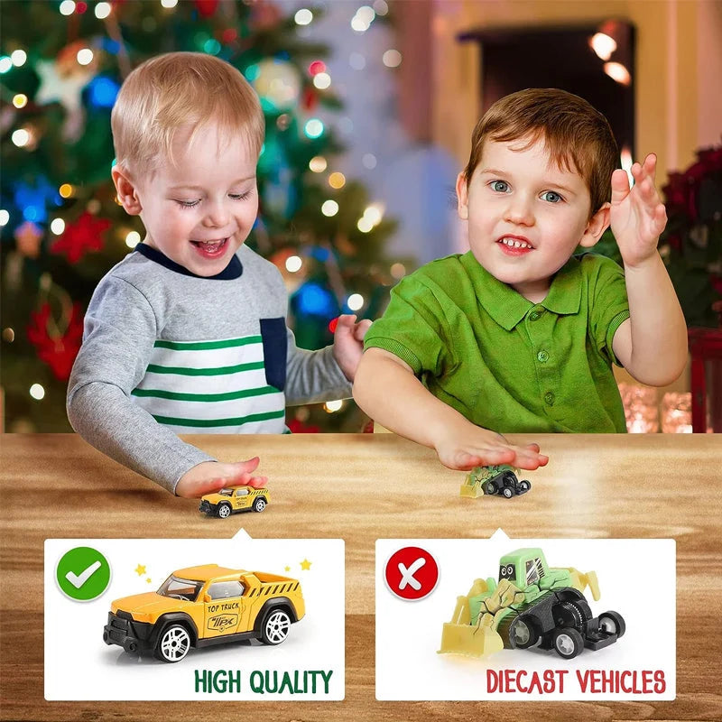 Advent Calendar Construction Vehicle Play Set With Crane & Traffic Signs