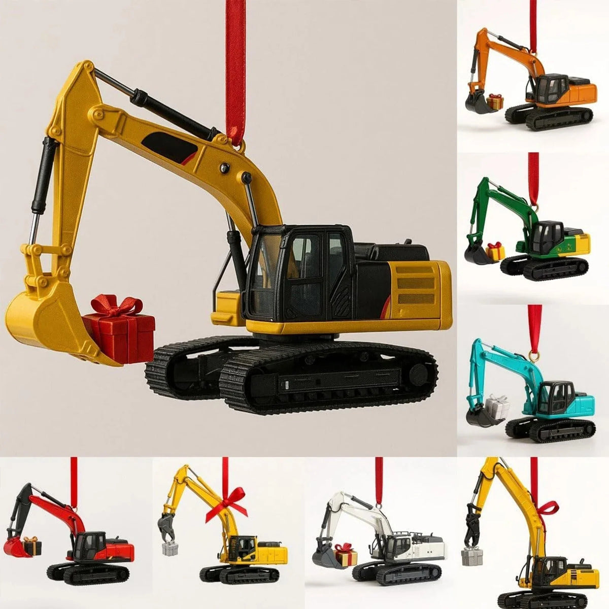 Advent Calendar Construction Vehicles 24 Shatter-Resistant Ornaments