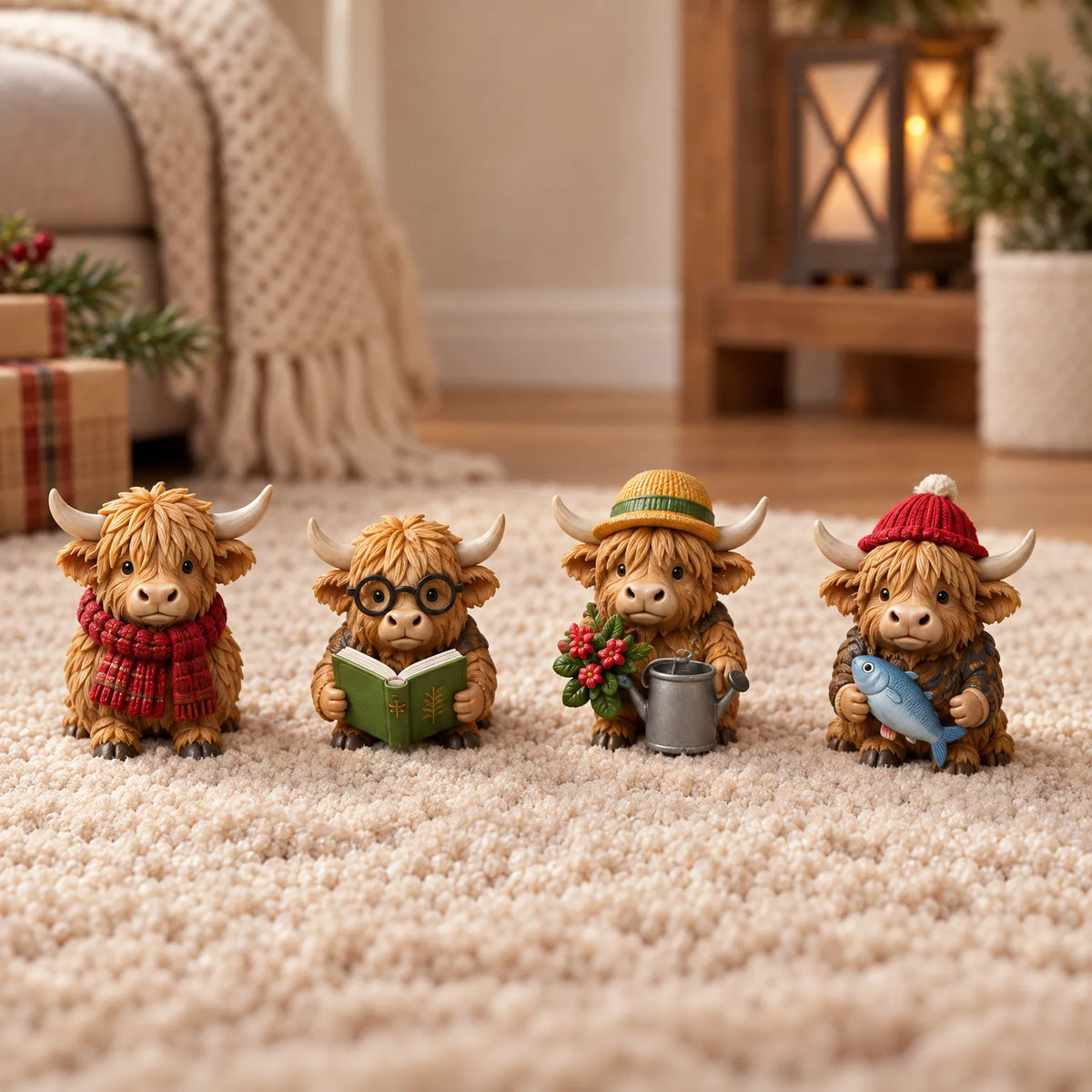 Advent Calendar Highland Cow Figures Set of 24