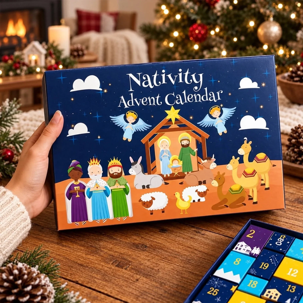 Advent Calendar Nativity Scene 24-Day Christmas Countdown