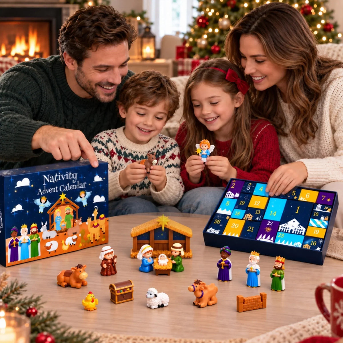 Advent Calendar Nativity Scene 24-Day Christmas Countdown