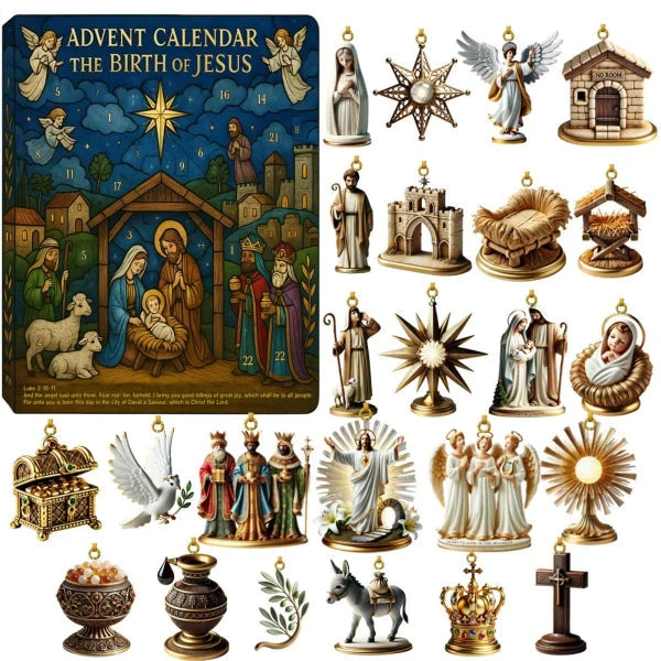 Advent Calendar Nativity Scene 24 Figurines Reusable