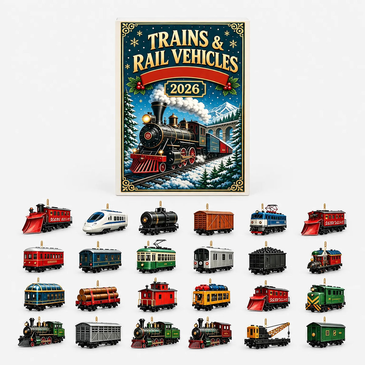 Advent Calendar Railway Ornaments Set of 24